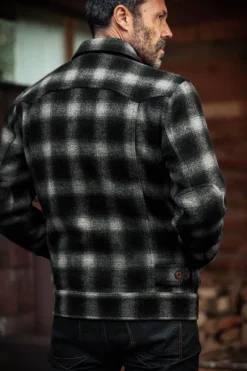 &SONS Jackets & Coats-Cab Coat Grey Check