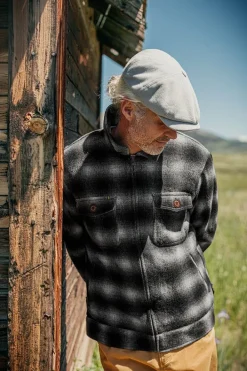 &SONS Jackets & Coats-Cab Coat Grey Check