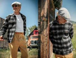 &SONS Jackets & Coats-Cab Coat Grey Check