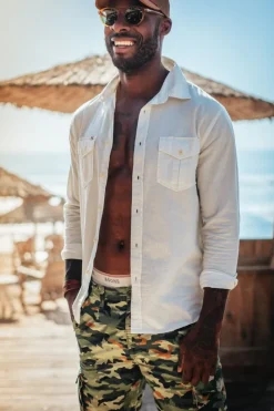 &SONS Tops-Coast Long Sleeve Shirt Off-White