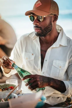 &SONS Tops-Coast Long Sleeve Shirt Off-White