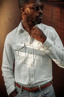 &SONS Tops-Coast Long Sleeve Shirt Off-White