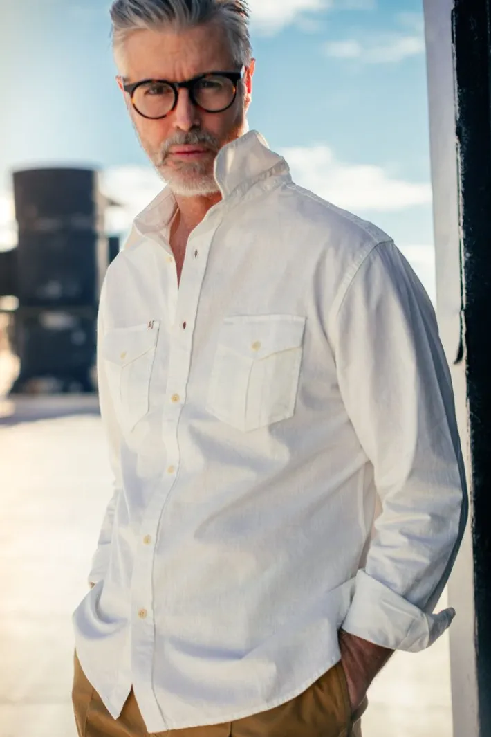 &SONS Tops-Coast Long Sleeve Shirt Off-White