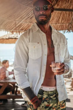 &SONS Tops-Coast Long Sleeve Shirt Off-White