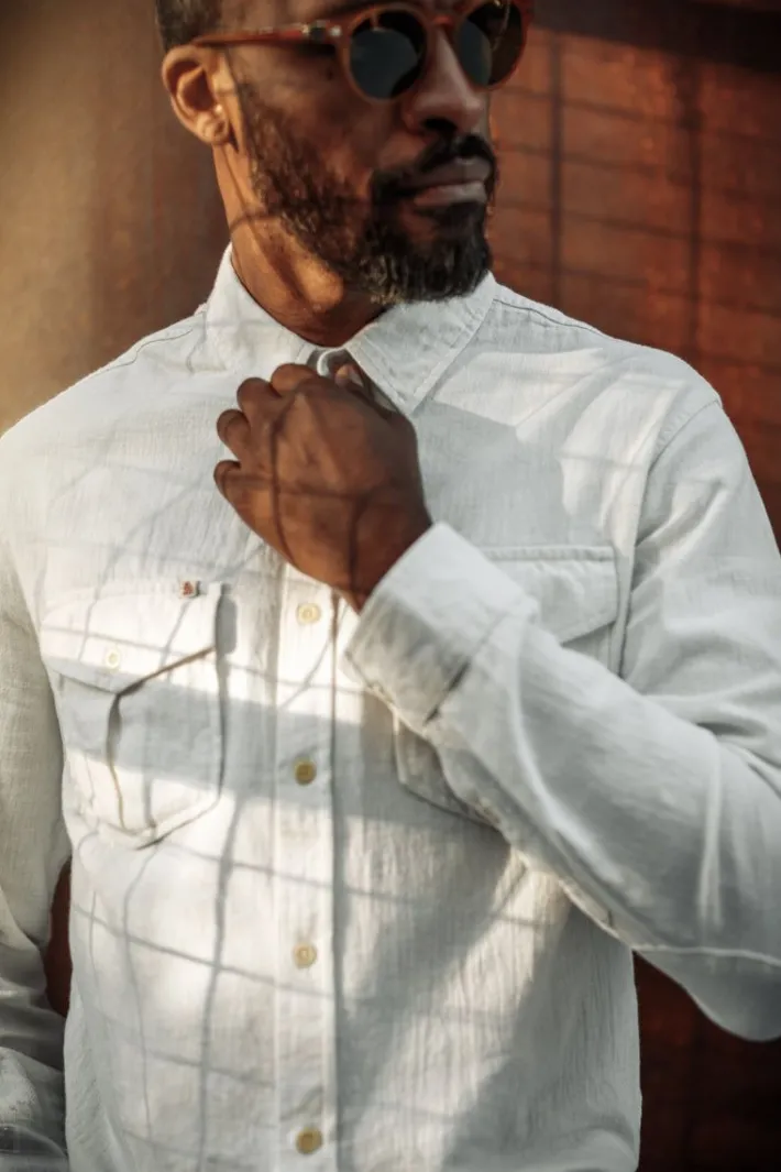 &SONS Tops-Coast Long Sleeve Shirt Off-White