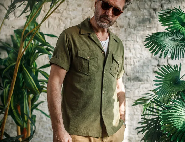 &SONS Tops-Coast Shirt Army Green