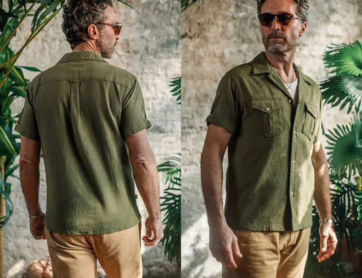 &SONS Tops-Coast Shirt Army Green