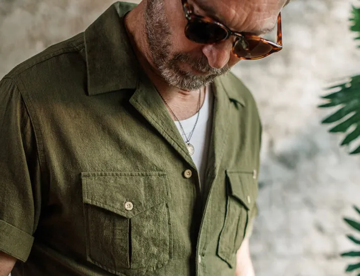 &SONS Tops-Coast Shirt Army Green