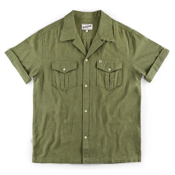 &SONS Tops-Coast Shirt Army Green