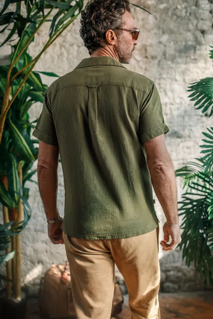 &SONS Tops-Coast Shirt Army Green