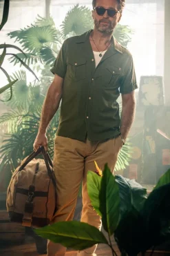 &SONS Tops-Coast Shirt Army Green