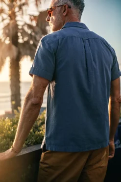 &SONS Tops-Coast Shirt Navy