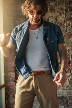 &SONS Tops-Coast Shirt Navy