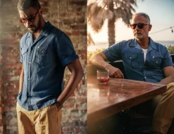 &SONS Tops-Coast Shirt Navy