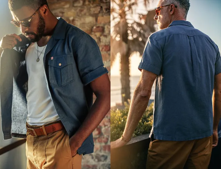 &SONS Tops-Coast Shirt Navy