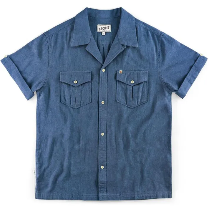 &SONS Tops-Coast Shirt Navy