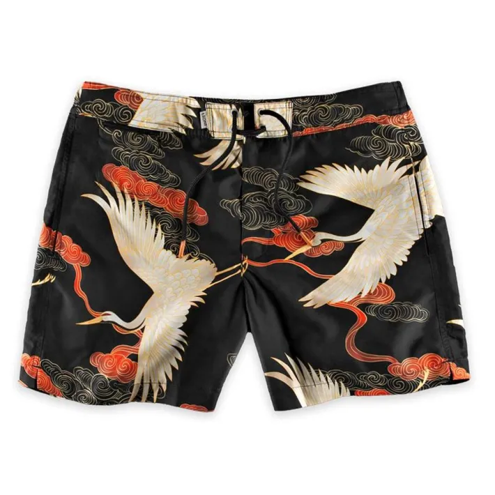 &SONS Bottoms & Shorts-Crown Swim Shorts Black