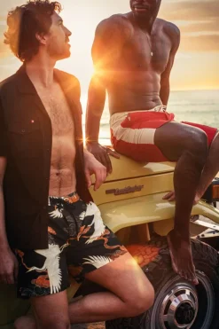 &SONS Bottoms & Shorts-Crown Swim Shorts Black