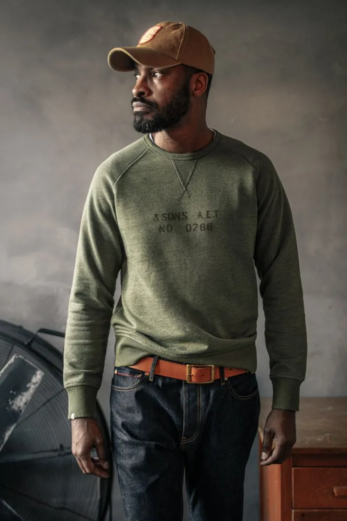 &SONS Jackets & Coats-Deck Sweatshirt Surplus Green