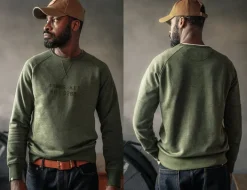 &SONS Jackets & Coats-Deck Sweatshirt Surplus Green