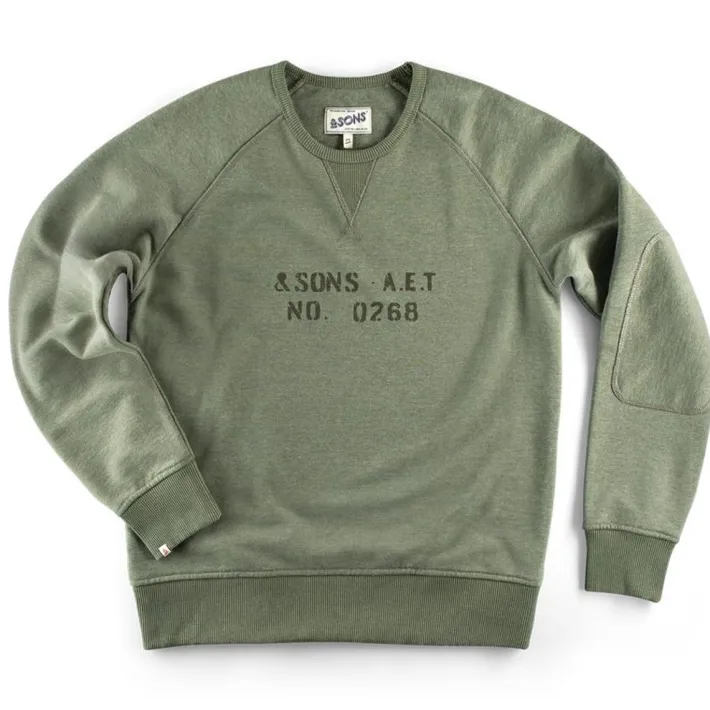 &SONS Jackets & Coats-Deck Sweatshirt Surplus Green