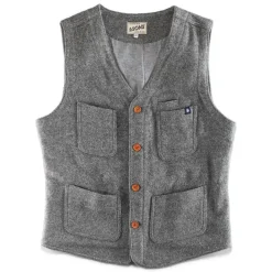 &SONS Knitwear-Drifter Wool Waistcoat Grey