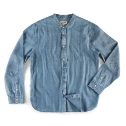 &SONS Tops-Emerson Shirt Indigo Stripe