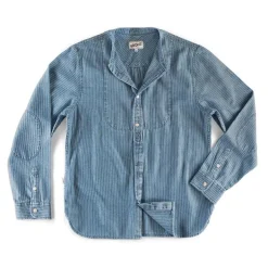 &SONS Tops-Emerson Shirt Indigo Stripe