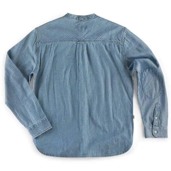 &SONS Tops-Emerson Shirt Indigo Stripe