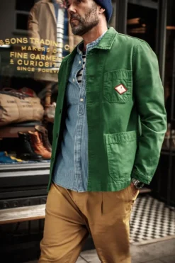 &SONS Tops-Emerson Shirt Indigo Stripe