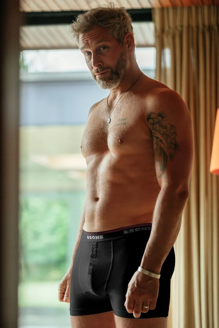 &SONS Tops-Essentials Boxer Shorts Black