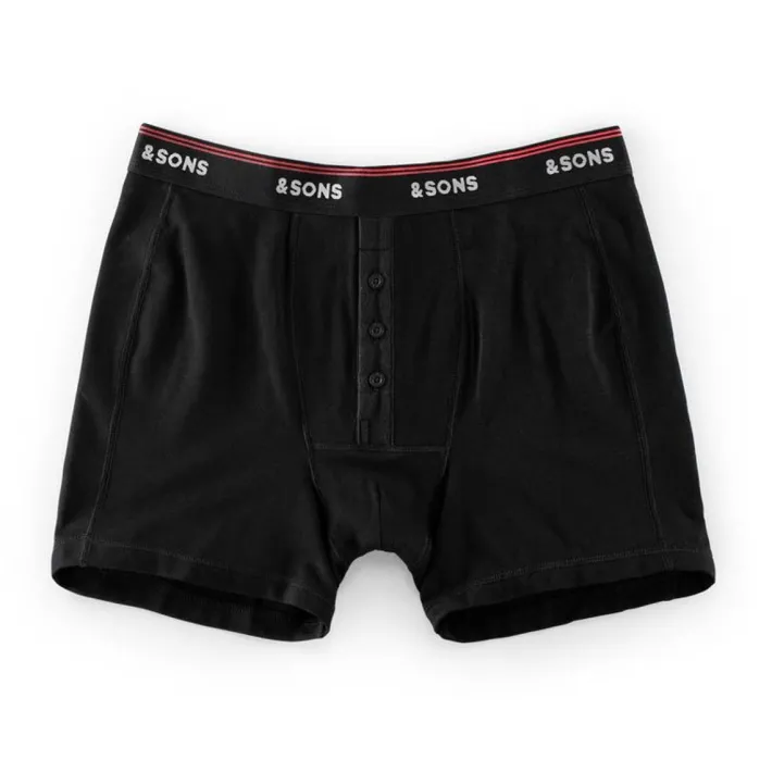 &SONS Tops-Essentials Boxer Shorts Black
