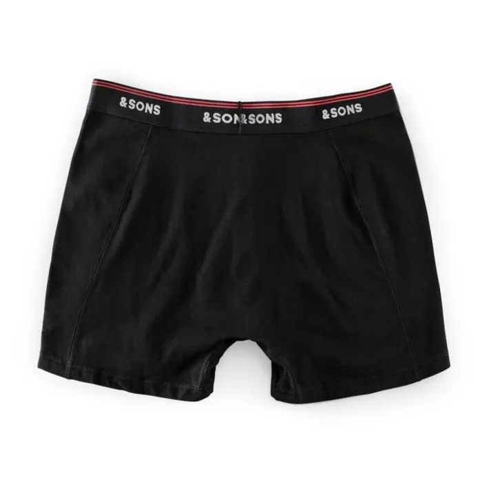 &SONS Tops-Essentials Boxer Shorts Black