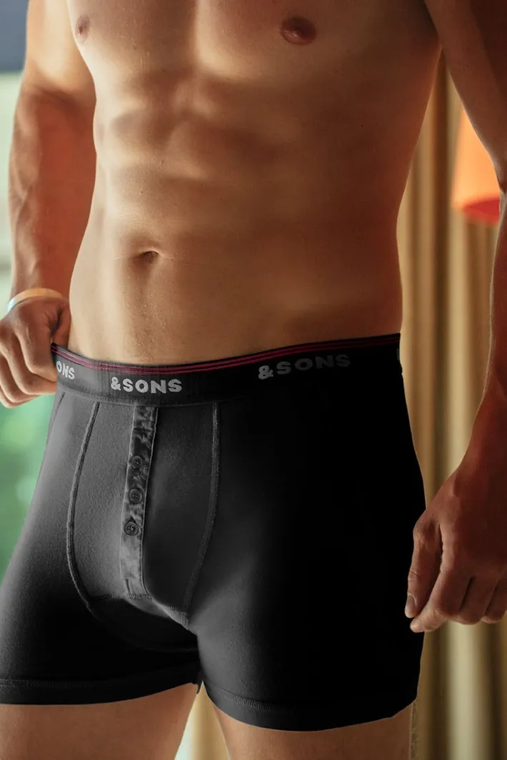 &SONS Tops-Essentials Boxer Shorts Black