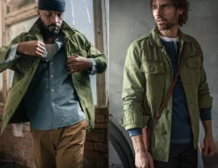 &SONS Jackets & Coats-Flag Overshirt Army Green
