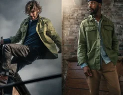 &SONS Jackets & Coats-Flag Overshirt Army Green