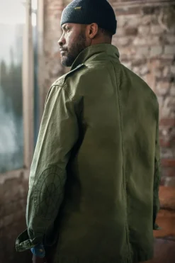 &SONS Jackets & Coats-Flag Overshirt Army Green