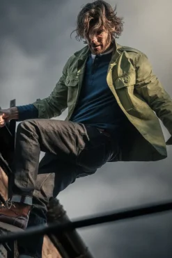 &SONS Jackets & Coats-Flag Overshirt Army Green