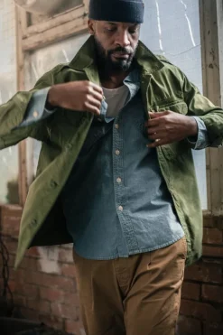 &SONS Jackets & Coats-Flag Overshirt Army Green