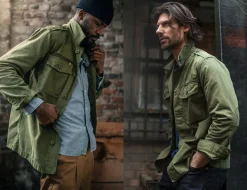 &SONS Jackets & Coats-Flag Overshirt Army Green