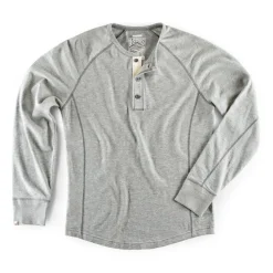 &SONS Tops-Flint Henley Grey Marl