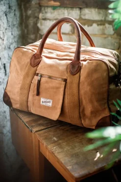 &SONS Leather Goods-Getaway Bag Tan