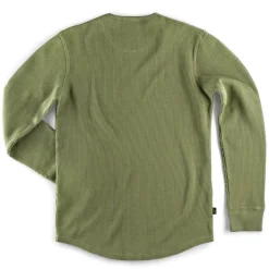 &SONS Tops-Glen Pocket Waffle Crew Surplus Green