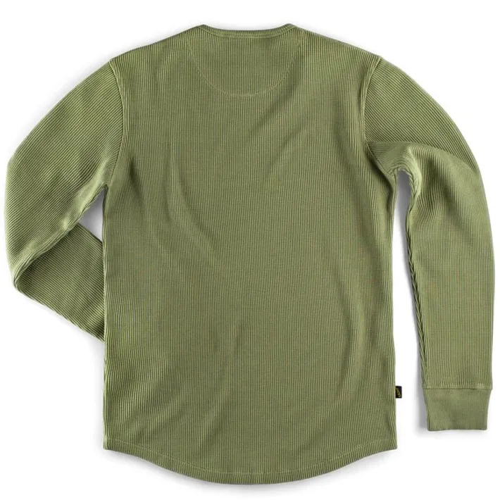 &SONS Tops-Glen Pocket Waffle Crew Surplus Green