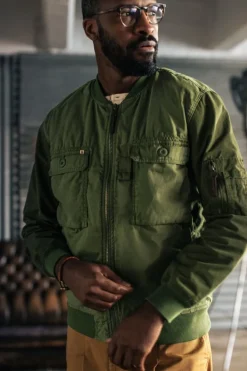 &SONS Jackets & Coats-Harris Bomber Jacket Army Green