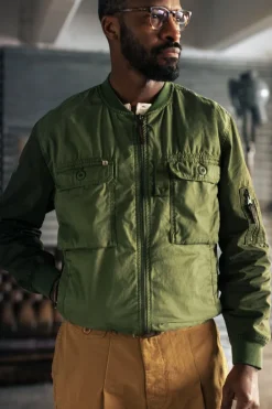 &SONS Jackets & Coats-Harris Bomber Jacket Army Green