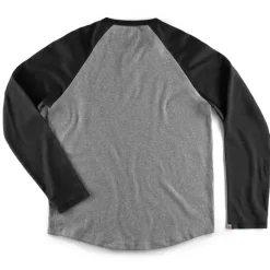&SONS Tops-Infield Raglan Henley Shirt Grey/Charcoal