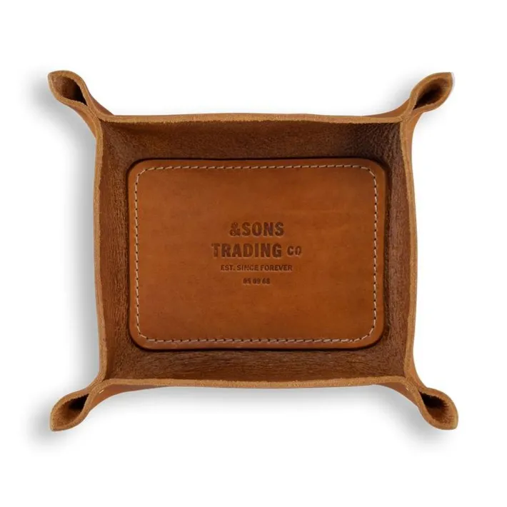 &SONS Leather Goods-Leather Tray Tan