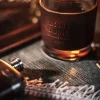 &SONS Leather Goods-Leather Whiskey Glass Band Brown