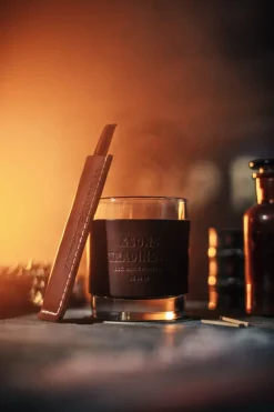 &SONS Leather Goods-Leather Whiskey Glass Band Brown